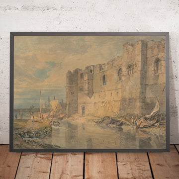 A framed image of Newark, upon Trent by Turner, 1796