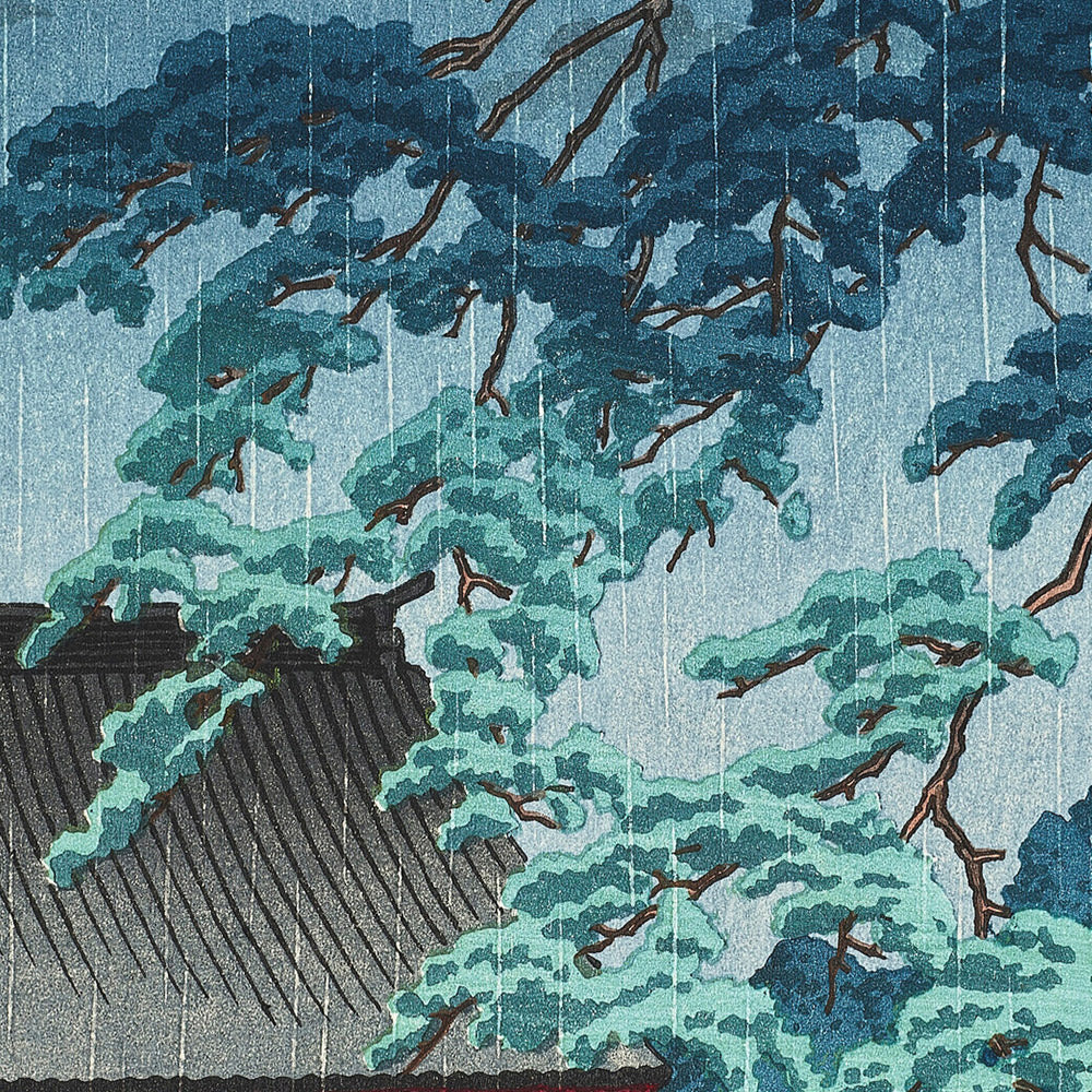 Spring Rain at Gokokuji Temple by Hasui Kawase, 1935