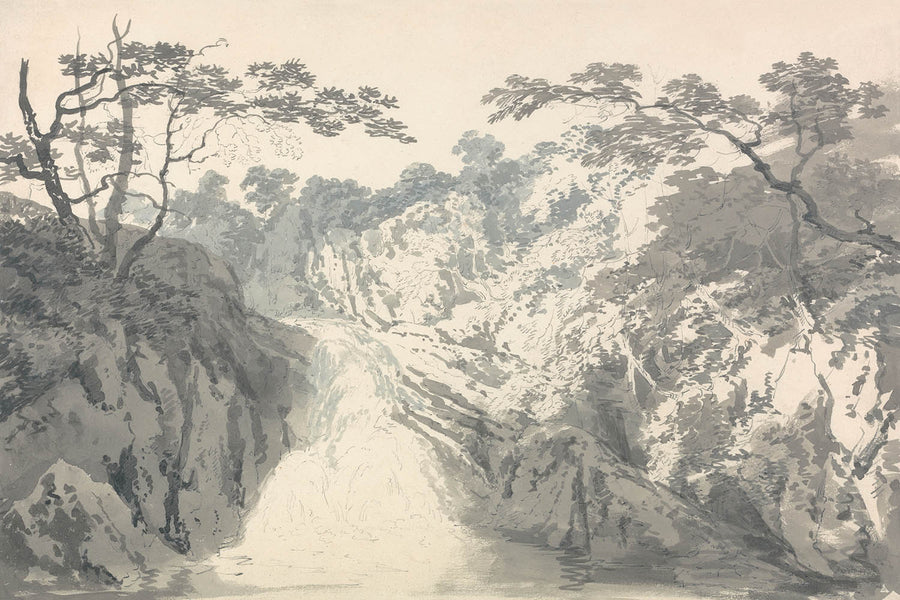 Landscape with Waterfall by Turner, 1796