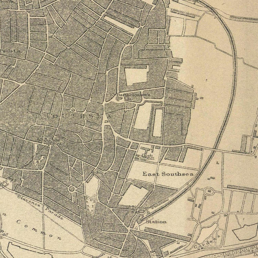 Antica carta nautica di Spithead di Malby & Sons, 1902: Solent, Portsmouth e Isola di Wight 