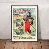 Póster de viaje de Le Touquet: Paris-place le Touquet de Louis Tauzin, 1900 