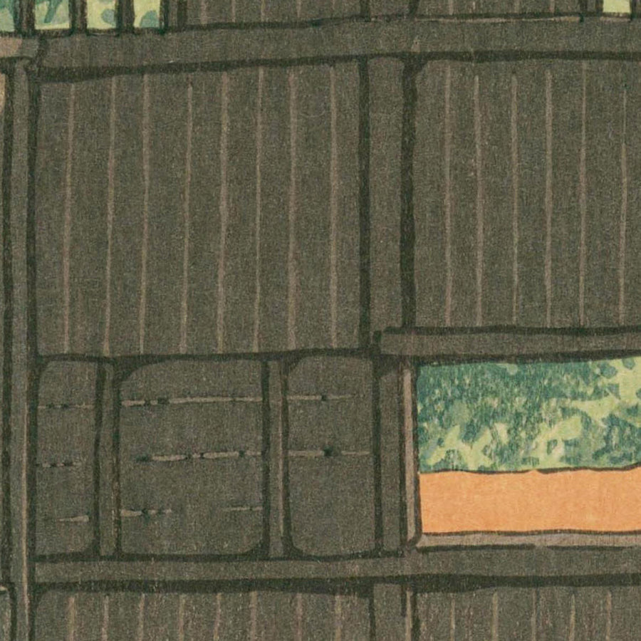 Bagno Onsen e Uomo Rilassante di Hasui Kawase, 1935 