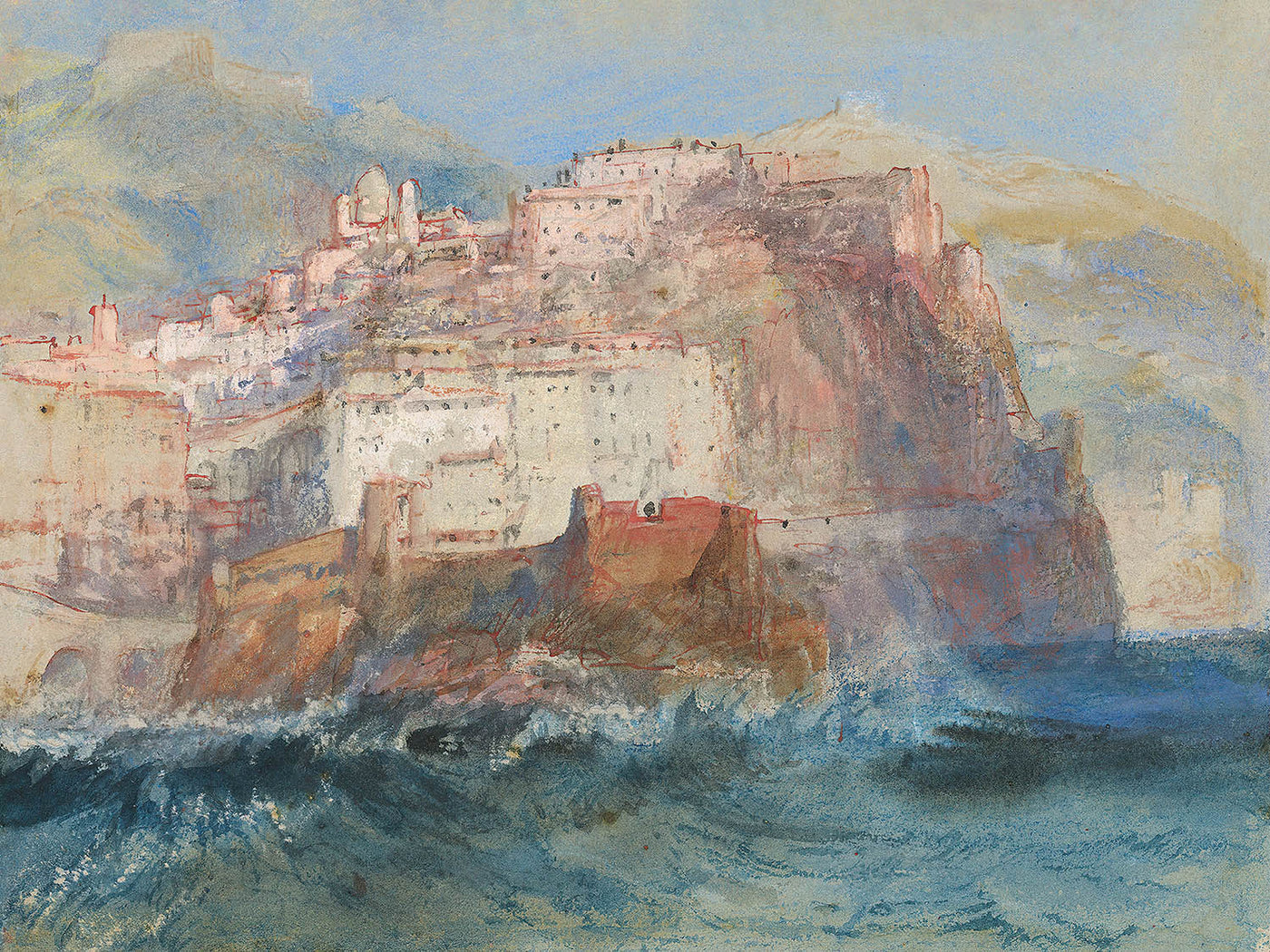 Genoa, from the Sea, looking up to the Church of Santa Maria Assunta in Carignano by Turner, 1802