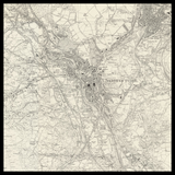 Carte ancienne personnalisée de Merthyr Tydfil 