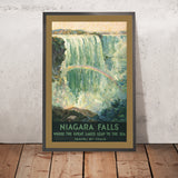 Niagara Falls Travel Poster: Where the Great Lakes Leap to the Sea by Frederic C. Madan, 1925