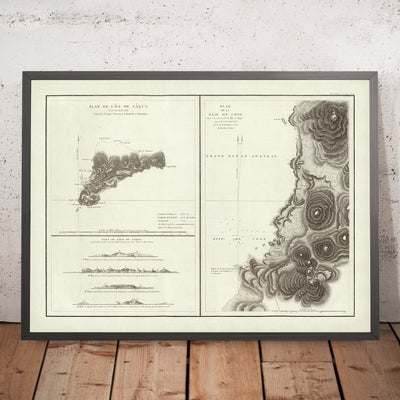 Rare Map of Easter Island by La Pérouse, 1797: Cook's Bay, Pacific Ocean