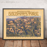 Poster di viaggio delle Dolomiti: Les Nouvelles Routes de Montagne di Gustav Jahn, 1907 