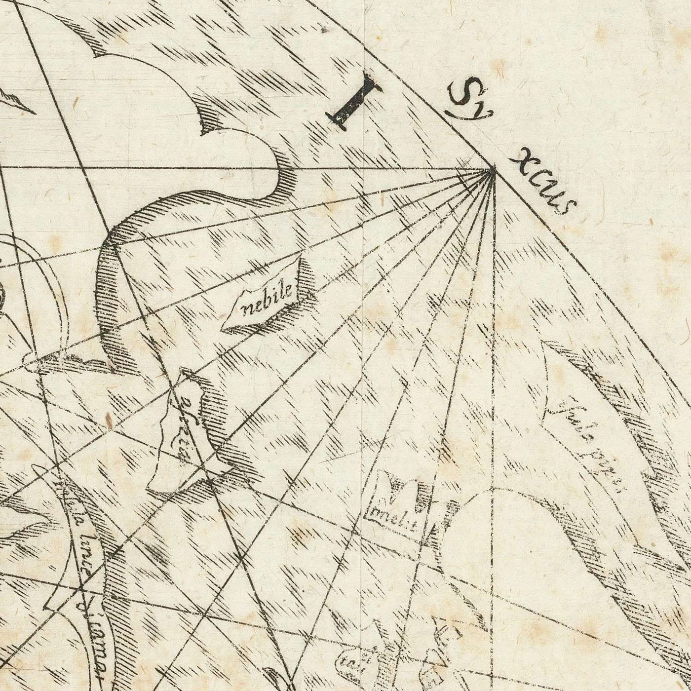 Mittelalterliche Weltkarte zentriert auf Jerusalem von Vesconte, 1611: Portolan Mappa Mundi 