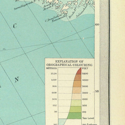 Old Map of Ontario & Quebec by Bartholomew, 1922: Quebec City, St. John’s, Hudson Bay, Torngat Mountains, Gulf of St. Lawrence