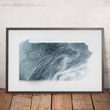 Mappa topografica 3D in rilievo della Pennsylvania 