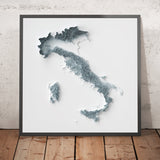 Mappa topografica 3D del rilievo d'Italia 