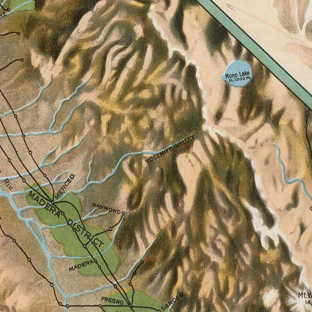 Alte topographische Karte von Kalifornien, 1903: Los Angeles, San Francisco, Napa, Sonoma, Pazifischer Ozean