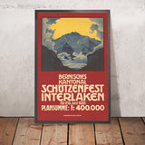 Interlaken Travel Poster: Bernisches Kantonal Schützenfest by Plinio Colombi, 1921