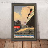 Paris Travel Poster: Paris–Havre–New York by Rail & Ship by Albert Sébille, 1920