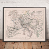 Mapa antiguo de Europa antes de la Revolución Francesa y las Guerras Napoleónicas, 1789 