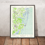 Old Map of Ocean City, Maryland by USGS, 1942 – Berlin & Fenwick Island