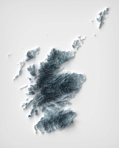 Scotland Topographic 3D Relief Map