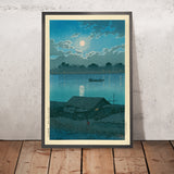 Mond über dem Ara-Fluss bei Akabane von Hasui Kawase, 1935 