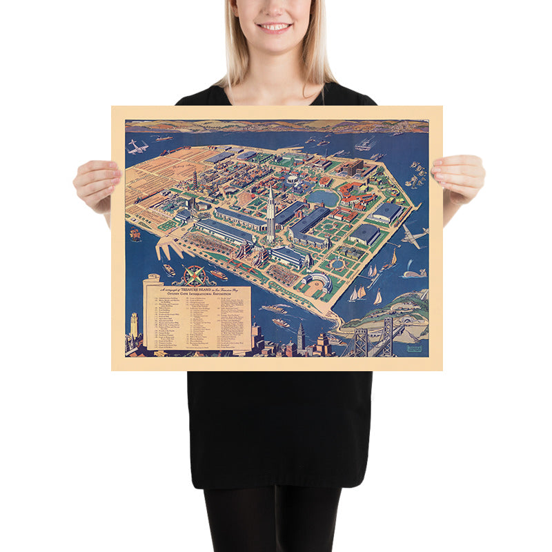 Mappa antica di Treasure Island e l&