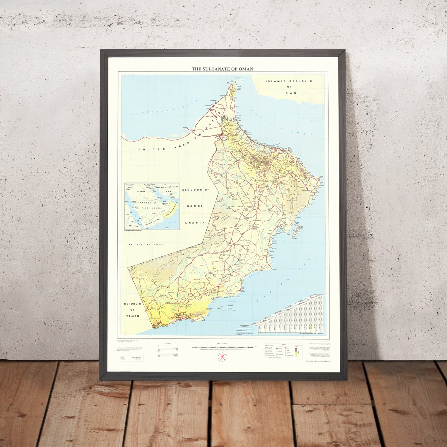 Order Mts Map Old Map of Oman, 1994: Muscat, Salalah, Hajar Mts, Wahiba Sands, Strai ...