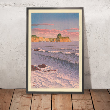 Une image encadrée de Shinbeshi Bikuni Ocean Waves par Hasui Kawase, 1935
