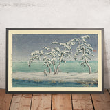 Snow at Hinuma Swamp in Mito by Hasui Kawase 1935