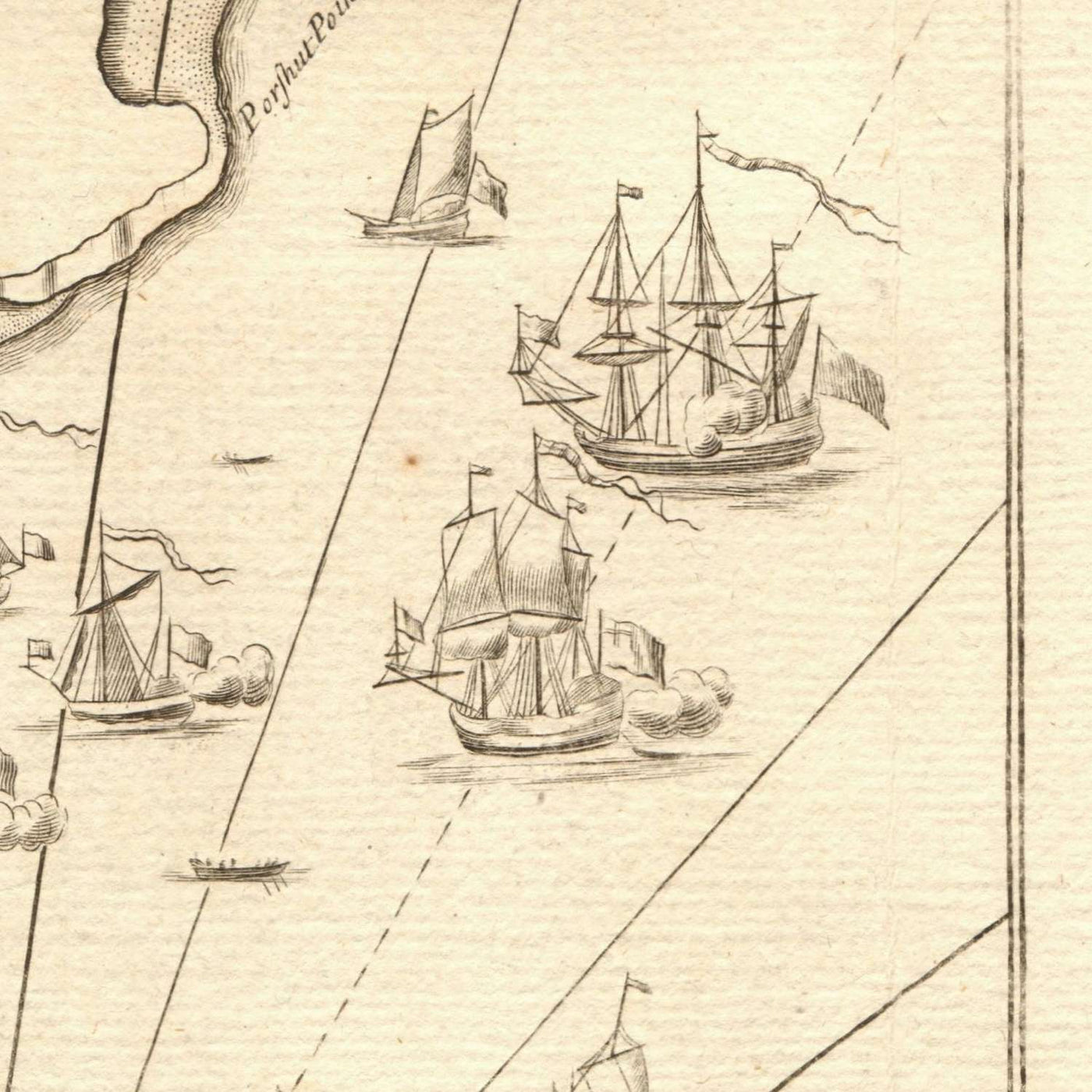 Old Nautical Map of Bristol, River Avon & Severn Estuary by Collins, 1774: William III Landing, Portishead
