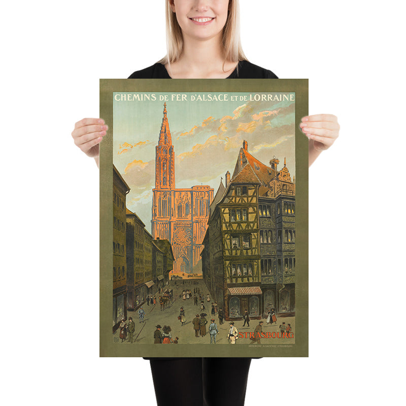 Strasbourg Travel Poster by Chemins de fer d’Alsace et de Lorraine, 1920