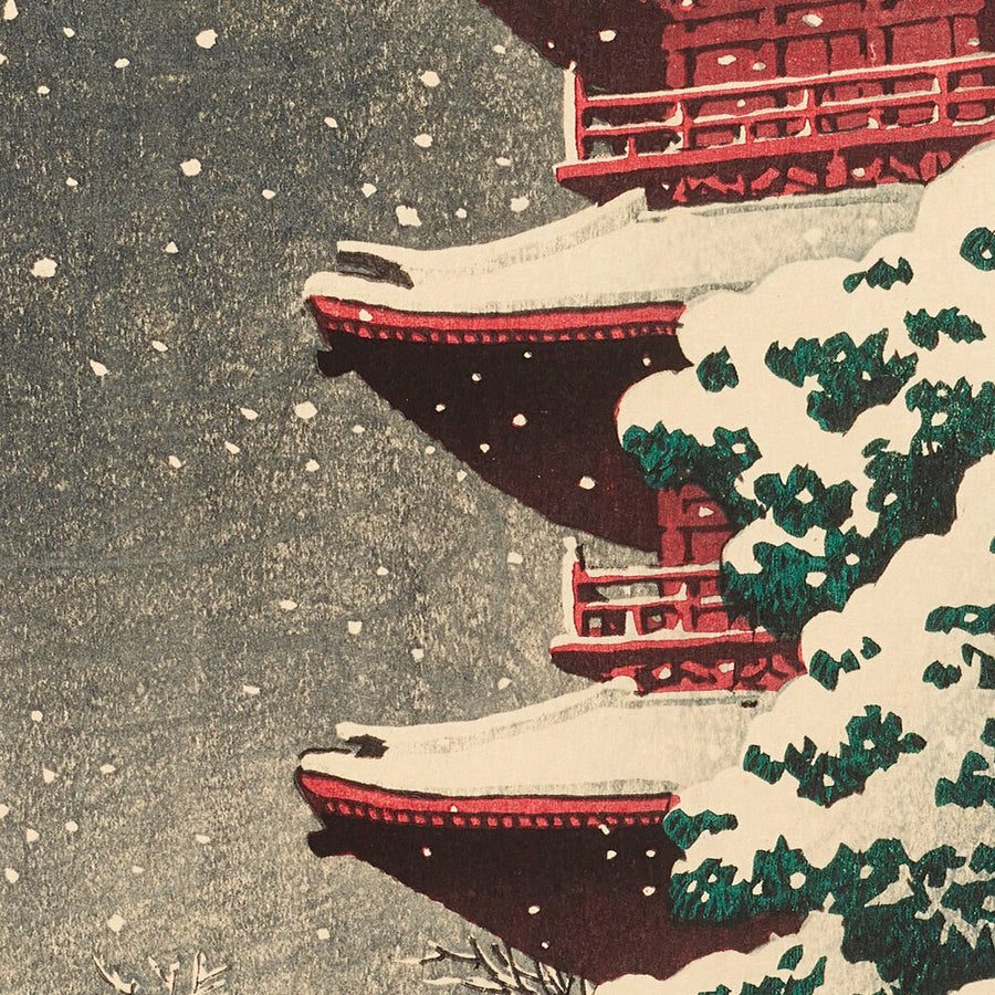 Tempio Yasugi Kiyomizu a Izumo di Hasui Kawase 1935 