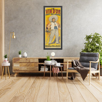 A framed image of Le Vin d’Or Vintage Aperitif Poster, 1892