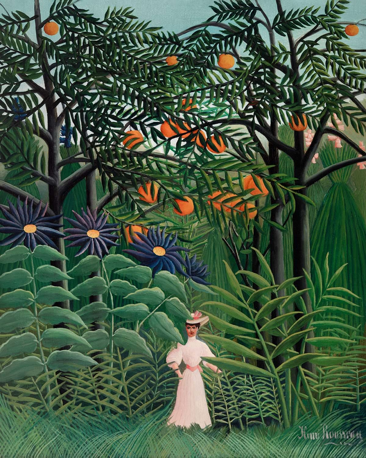 Femme se promenant dans une forêt exotique par Henri Rousseau, 1905