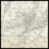 Mapa antiguo personalizado de Royal Tunbridge Wells 