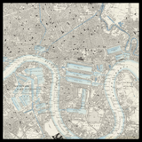 Mapa antiguo personalizado de Canary Wharf 
