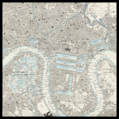 An old Ordnance Survey map of Canary Wharf