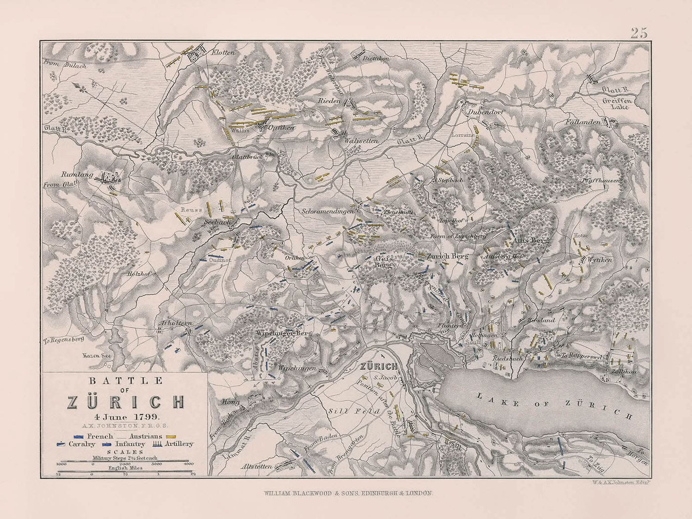 Batalla de Zúrich, de AK Johnston, 1799