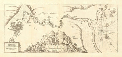 Old Nautical Map of Bristol, River Avon & Severn Estuary by Collins, 1774: William III Landing, Portishead