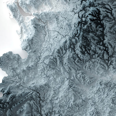 England Topographic 3D Relief Map