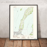Map of Traverse City, Michigan by USGS, 1983 – East Bay, West Bay & Leelanau Peninsula