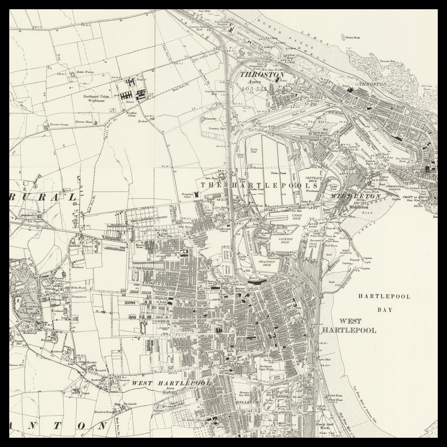 Hartlepool Postcode Map Personalised Old Map of Hartlepool – The Unique Maps Co.