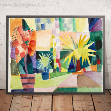 A framed image of Arden on Lake Thun by August Macke, 1914