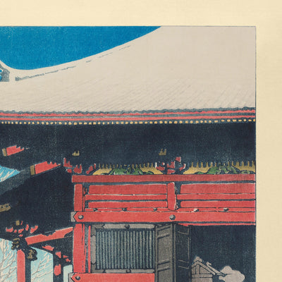 Asakusa Kannon Temple after the Snow, Tokyo by Hasui Kawase 1935