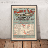 Reiseposter London–Paris: Angleterre–France von Imp. F. Champenois, 1890 