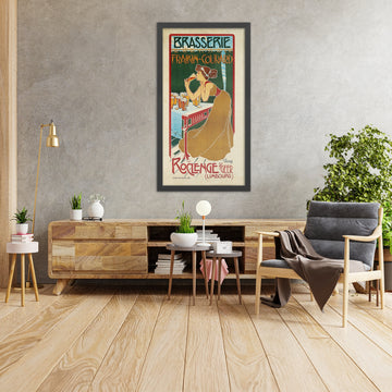 A framed image of Brasserie Fraikin-Courard Vintage Brewery Poster by Maxim Fraikin, 1900