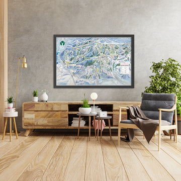 A framed image of Deer Valley, Utah, USA in the style of a simple and modern golf course map