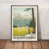 St. Moritz Travel Poster: Palace Hotel by Emil Cardinaux, 1921