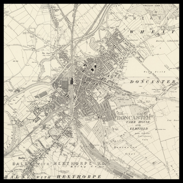 Un antiguo mapa topográfico de Ordnance Survey de Doncaster