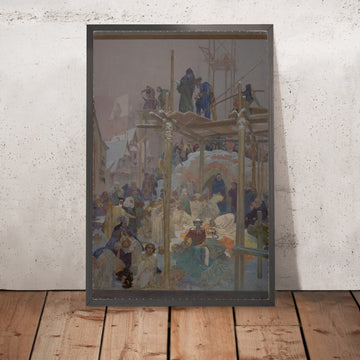 A framed image of Jan Milíč of Kroměříž by Alphonse Mucha, 1916