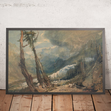 A framed image of Mer de Glace, in the Valley of Chamouni, Switzerland (Turner in Spectacular Light) by Turner, 1803