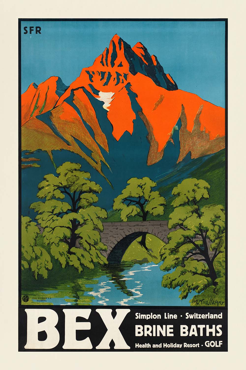 Bex, Switzerland Travel Poster: Brine Baths by Aime-Felix Nicollerat