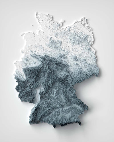 Germany Topographic 3D Relief Map